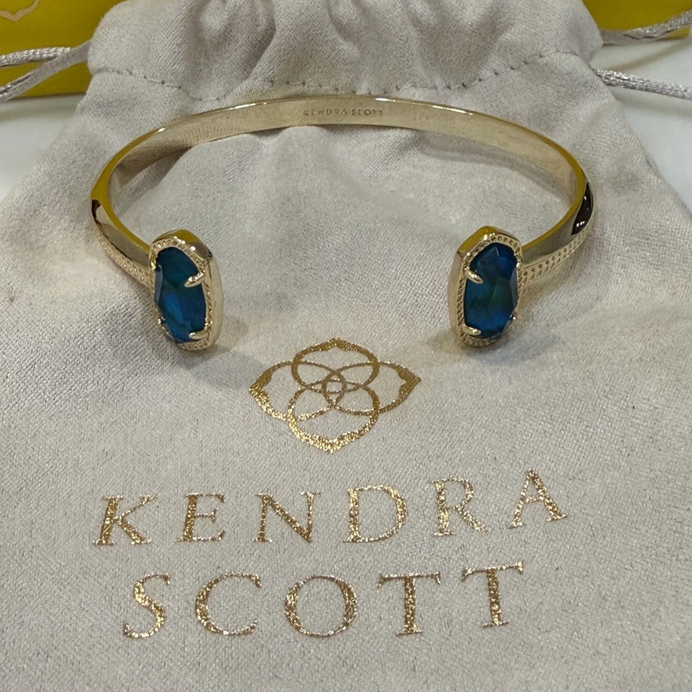 Kendra Scott Gold Bracelet with Blue Stones